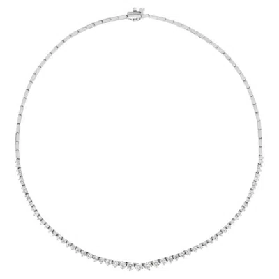 Pre-owned Morris & David 4.00 Carat Diamond Necklace G Si 14k White Gold 100% Natural Diamonds