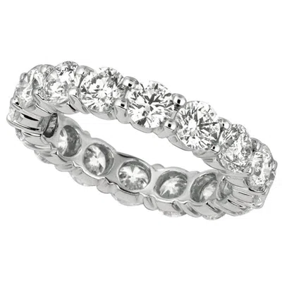 Pre-owned Morris & David 4.00 Carat Natural Diamond Eternity Band Ring G Si 18 Karat White Gold 16 Stones