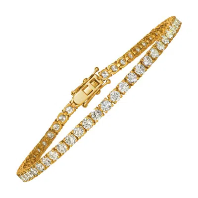 Pre-owned Morris & David 4.00 Carat Natural Diamond Tennis Bracelet G Si 14 Karat Yellow Gold 62 Stones