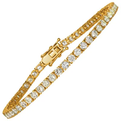 Pre-owned Morris & David 4.00 Carat Natural Diamond Tennis Bracelet G Si 14 Karat Yellow Gold 62 Stones