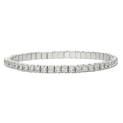 Pre-owned Morris & David 4.06 Carat Natural Diamond Stretch Bracelet G-h Si 14k White Gold