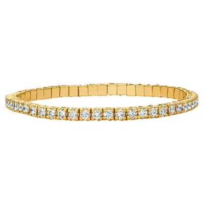 Pre-owned Morris & David 4.06 Carat Natural Diamond Stretch Bracelet G-h Si 14k Yellow Gold