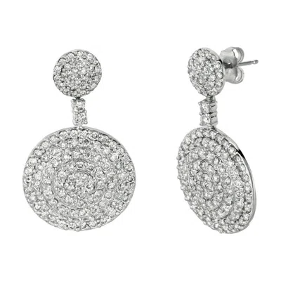 Pre-owned Morris & David 4.10 Carat Natural Diamond Drop Earrings G Si 14k White Gold
