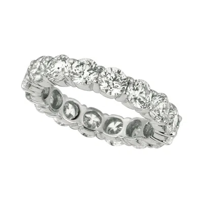 Pre-owned Morris & David 4.80 Carat Natural Diamond Eternity Ring G Si 18 Karat White Gold, 16 Stones