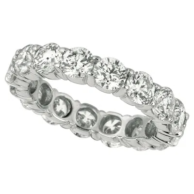Pre-owned Morris & David 4.80 Carat Natural Diamond Eternity Ring G Si 18 Karat White Gold, 16 Stones