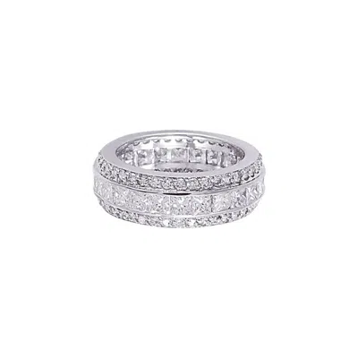 Pre-owned Morris & David 4.92 Carat Natural Diamond Eternity Ring Band G Si 18k White Gold