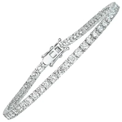Pre-owned Morris & David 5.00 Carat Natural Diamond Bracelet G Si 14 Karat White Gold 53 Stones