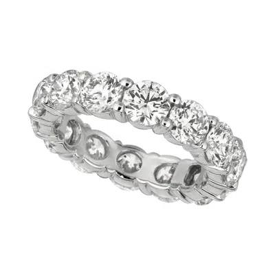 Pre-owned Morris & David 5.60 Carat Natural Diamond Eternity Ring Band 18k White Gold