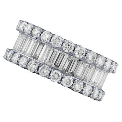 Pre-owned Morris & David 5.64 Carat Natural Diamond Eternity Ring Band G Si 14k White Gold 9 Mm