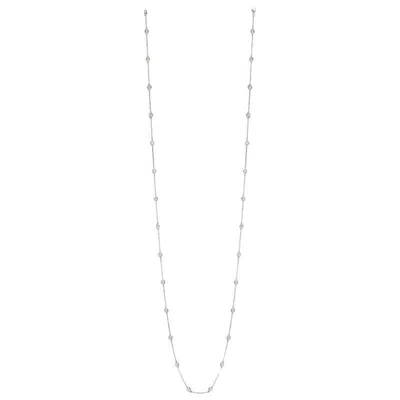 Pre-owned Morris & David 6.00 Carat Diamond By The Yard Necklace G Si 14 Karat White Gold 28 Stones