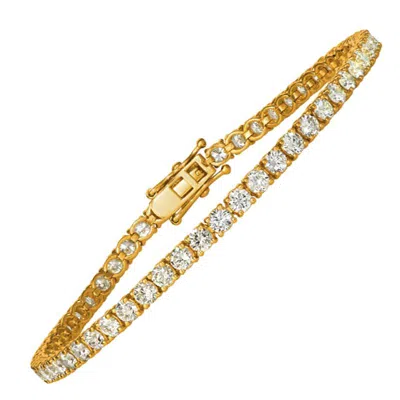 Pre-owned Morris & David 6.00 Carat Natural Diamond Tennis Bracelet G Si 14 Karat Yellow Gold