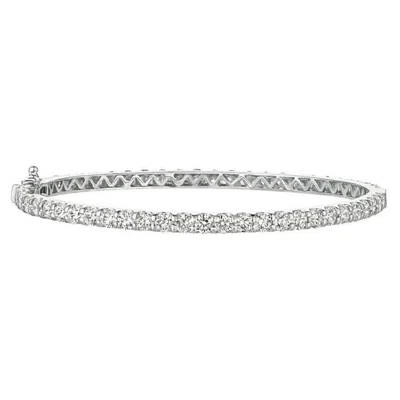 Pre-owned Morris & David 6.80 Carat Natural Diamond Bangle Bracelet 14k White Gold
