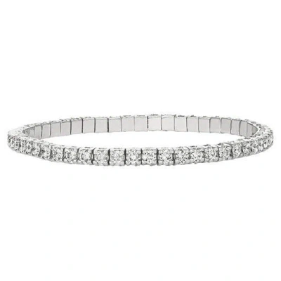 Pre-owned Morris & David 9.00 Carat Natural Diamond Stretch Bracelet G-h Si 14k White Gold