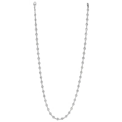 Pre-owned Morris & David 9.60 Carat Diamond By The Yard Necklace G Si 14 Karat White Gold 20 Pointers