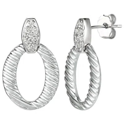 Pre-owned Morris & David Natural Diamond Earrings In 14 Karat White Gold