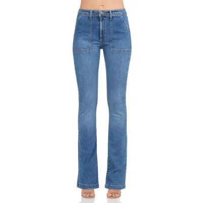 Morrison Denim Mid-rise Trucker Jean In Denim In Blue