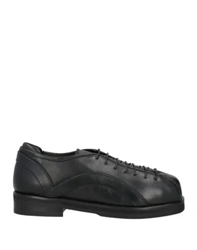 Morsica Woman Lace-up Shoes Black Size 8 Leather
