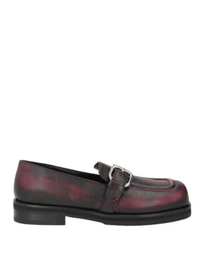 Morsica Woman Loafers Burgundy Size 11 Leather In Multi