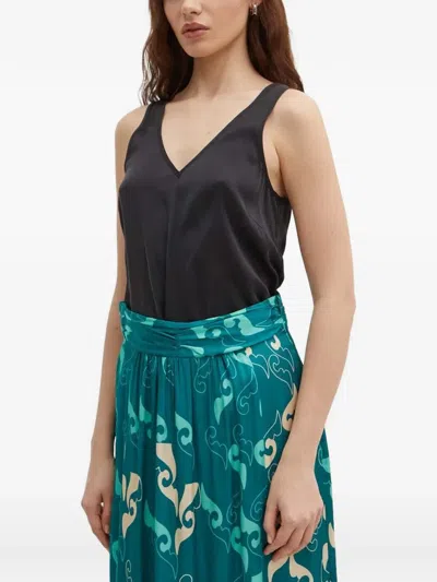Mos Mosh Astrid V-neck Top In Black