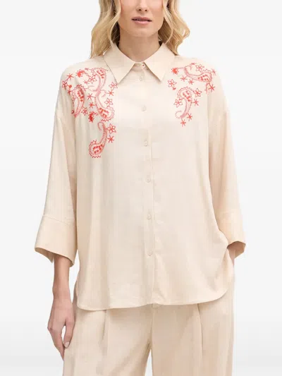 Mos Mosh Audri Paisley-embroidered Shirt In Neutrals