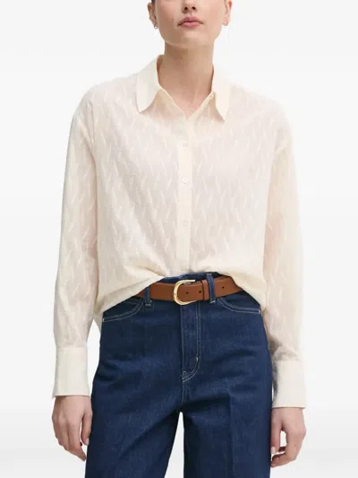 Mos Mosh Britze Jacquard Long-sleeve Shirt In Neutrals