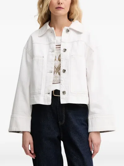 Mos Mosh Button-down Oversized Jacket In White