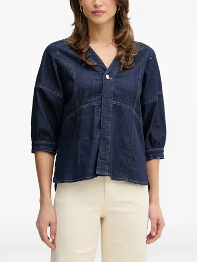 Mos Mosh Button-detail Top In Blue