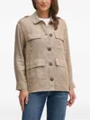 Mos Mosh Buttoned Flap-pocket Jacket In Brown