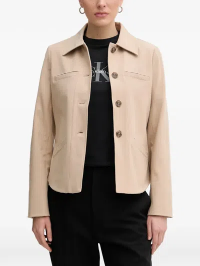 Mos Mosh Buttoned Welt-pocket Jacket In Neutral