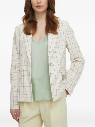 Mos Mosh Checked Blazer In Neutral