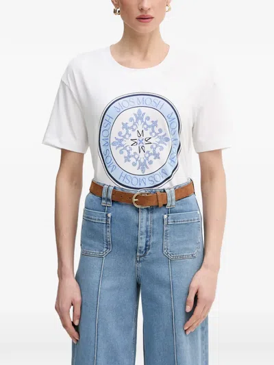 Mos Mosh Chest Logo T-shirt In White