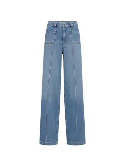 Mos Mosh Colette Lyon Patch-pocket Jeans In Blue