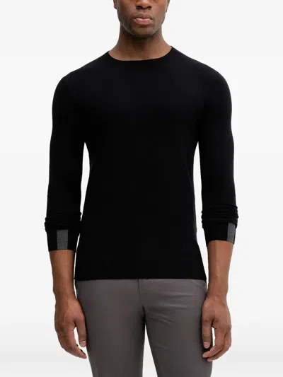 Mos Mosh Cuff-trim Knitted Sweater In Black