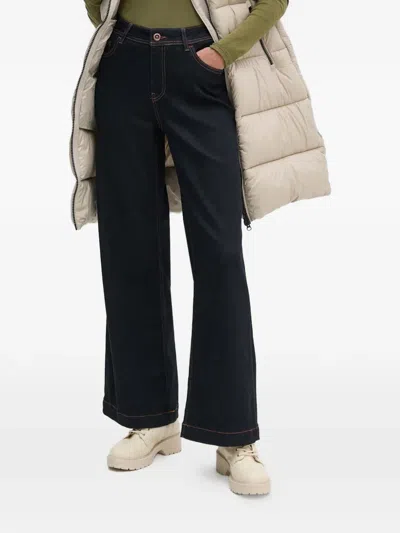 Mos Mosh Dara Contrast-stitch Jeans In Blue