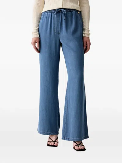 Mos Mosh Drawstring Wide-leg Jeans In Blue