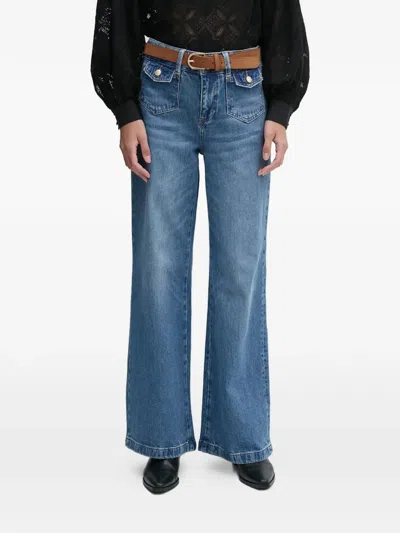 Mos Mosh Flap-pocket Jeans In Blue