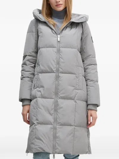 Mos Mosh Hooded Quilted Coat In Gray