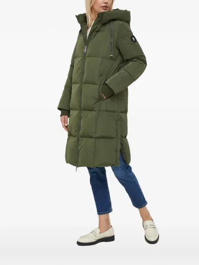Mos Mosh Hooded Quilted Coat In Green
