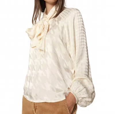 Mos Mosh Houndstooth Saloni Alia Blouse In Cream In White