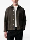 Mos Mosh Mapham Houndstooth-pattern Shirt Jacket In Brown