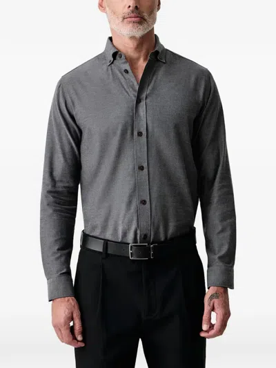 Mos Mosh Marco Button-down Collar Long-sleeve Shirt In Gray