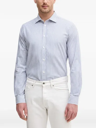 Mos Mosh Marco Striped Shirt In Blue