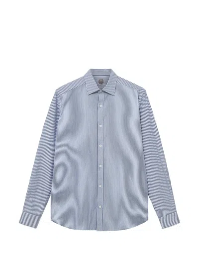 Mos Mosh Marco Striped Shirt In Blue