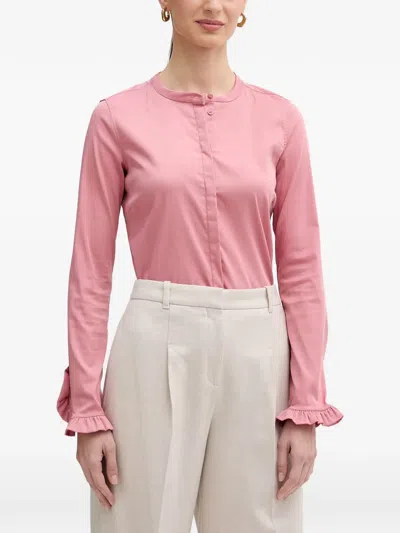 Mos Mosh Mattie Ruffle-cuff Shirt In Pink