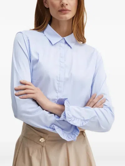 Mos Mosh Mattie Ruffled-cuffs Shirt In Blue