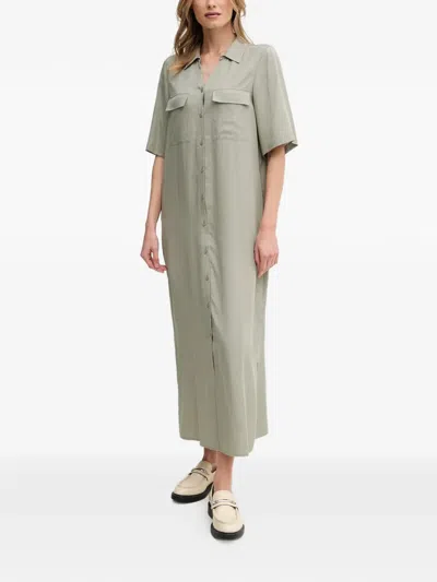 Mos Mosh Maxi Shirt Dress In Green