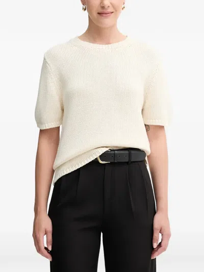 Mos Mosh Mmarin Short-sleeve Knitted Sweater In Neutral