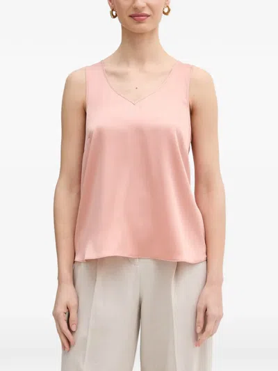 Mos Mosh Mmastrid V-neck Satin Top In Pink