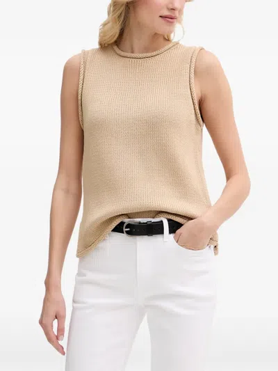 Mos Mosh Mmaubin Sl Rolled-trim Sleeveless Top In Neutrals