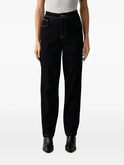 Mos Mosh Mmaymen Contrast-stitch Straight-leg Jeans In Blue